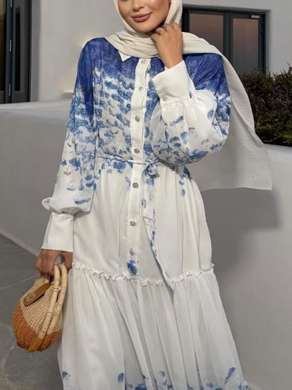 Elegant Temperament Color Matching Maxi Dress