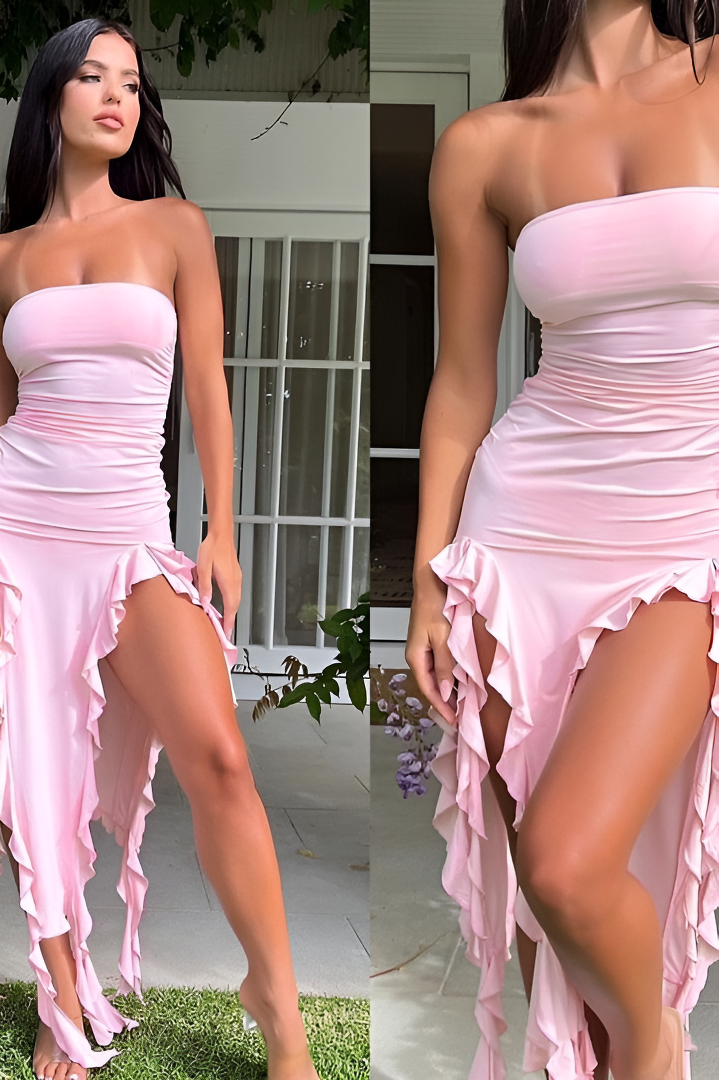 loveedsTM-One shoulder jellyfish lace dress