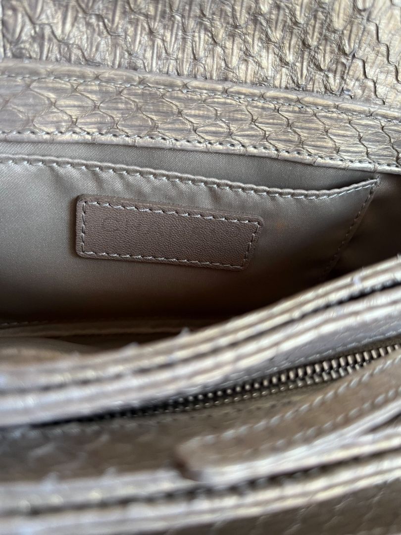 Chanel Mini Rectangle Gold Python Crossbody Bag