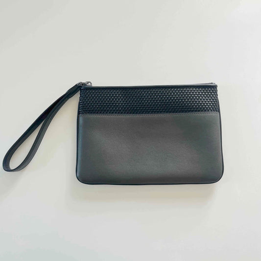 Zegna woven leather pouch