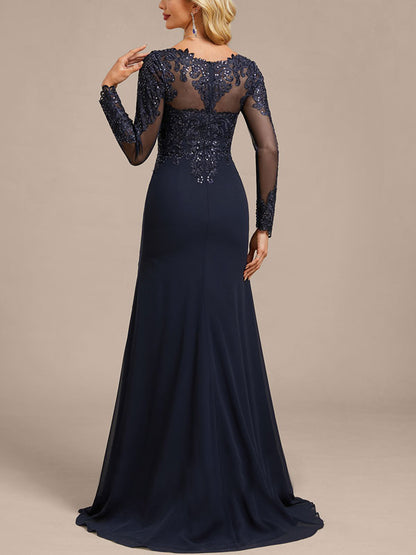 Detachable Lace Tulle Train Evening Dress