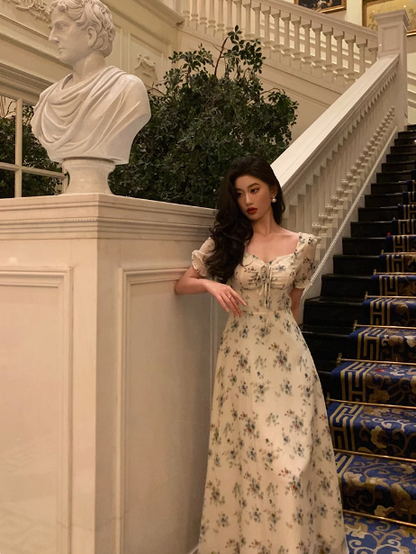 Sexy A line Square Chiffon Floral 21st Birthday Dress Party Gown Birthday Outfits Birthday Dress Ideas For Women DP1884