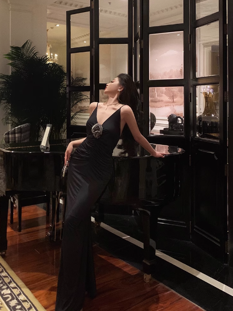 Sexy Mermaid Black Spaghetti Straps Satin 21st Birthday Dress Party Gown Birthday Outfits Birthday Dress Ideas For Women DP1885