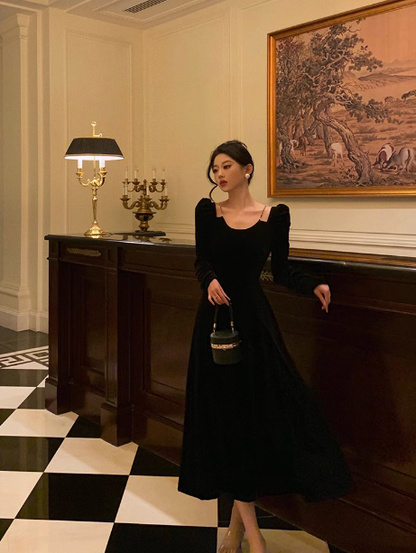 Sexy A line Long Sleeves Autumn Velvet 21st Birthday Dress Party Gown Birthday Outfits Birthday Dress Ideas For Women DP1893