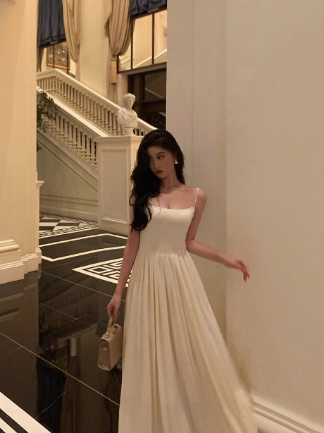 Sexy A Line White Spaghetti Straps Satin 21st Birthday Dress Party Gown Birthday Outfits Birthday Dress Ideas For Women DP1888