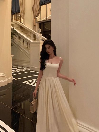 Sexy A Line White Spaghetti Straps Satin 21st Birthday Dress Party Gown Birthday Outfits Birthday Dress Ideas For Women DP1888