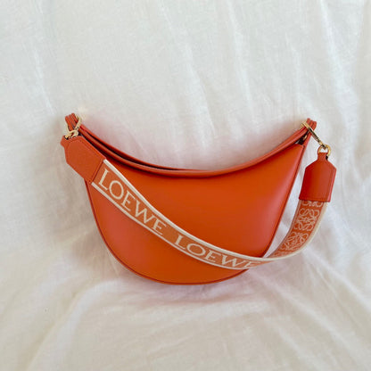 Loewe Luna small canvas-jacquard trimmed leather shoulder bag