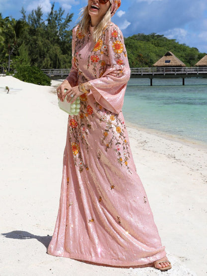 Beach Sequins Temperament Vacation Women's Dress