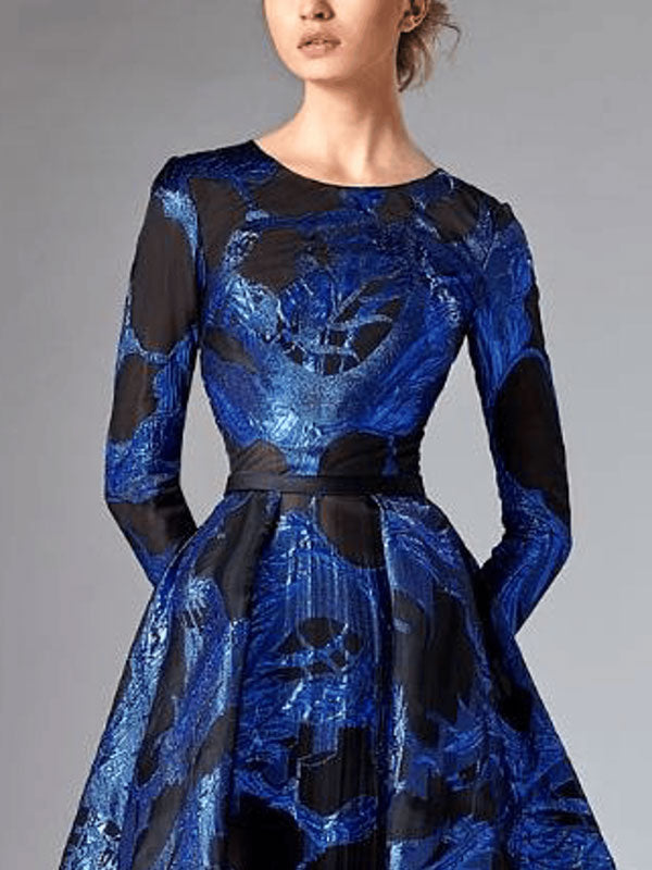 Temperament Retro Printed Ladies Dress