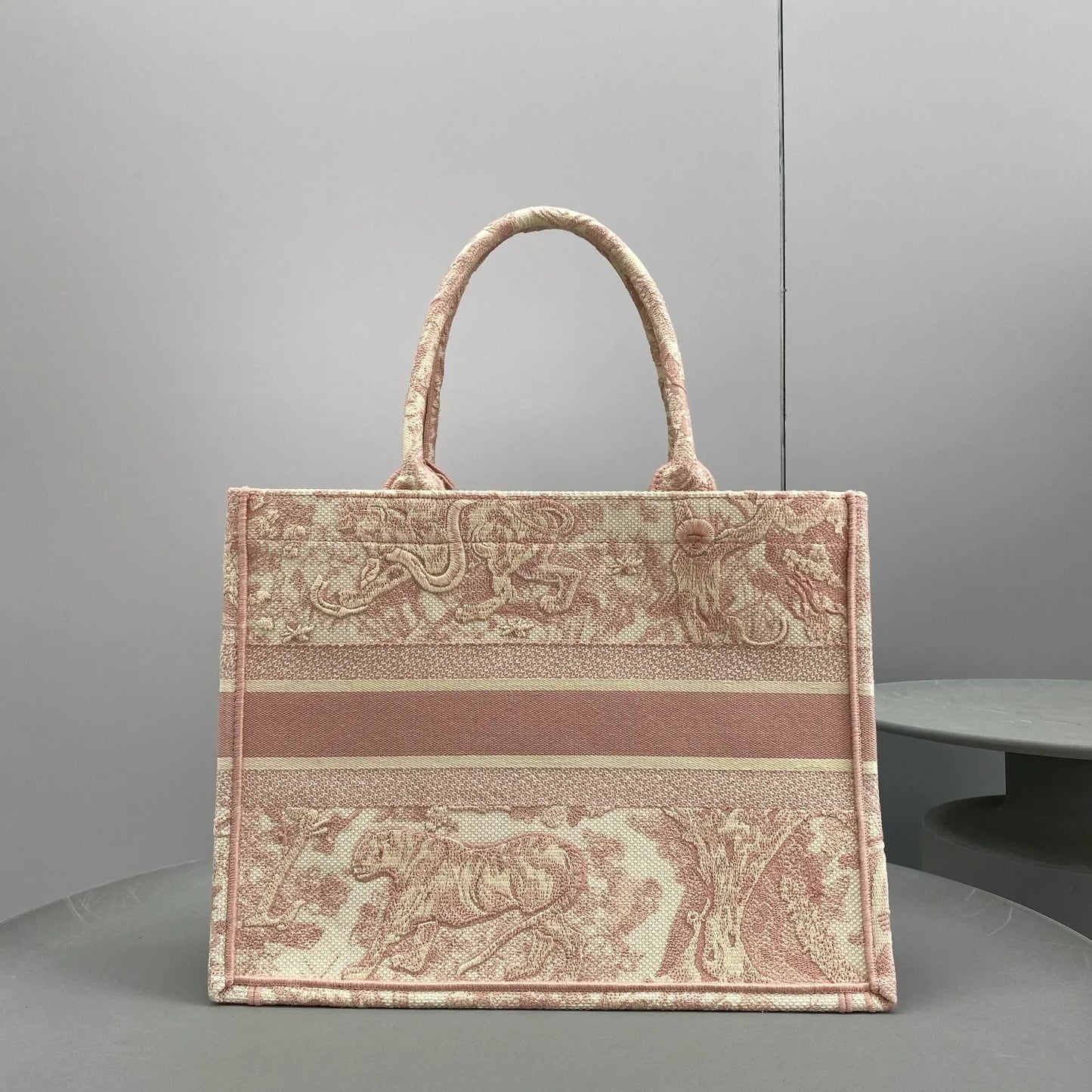 Dior Book Tote MediumPink Toile de Jouy Embroider - 36 x 27.5 x 16.5 cm
