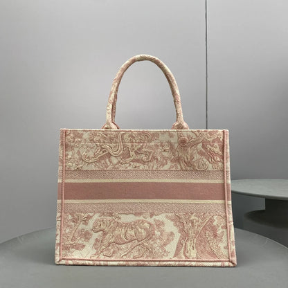 Dior Book Tote MediumPink Toile de Jouy Embroider - 36 x 27.5 x 16.5 cm