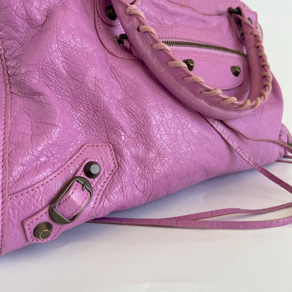 Balenciaga Lilac City leather handbag