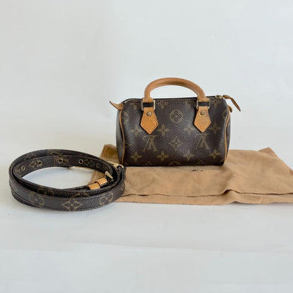 Louis Vuitton Brown Monogram Canvas Mini Speedy Shoulder Bag