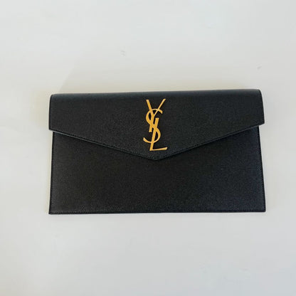 Saint Laurent Uptown Pouch in Grain De Poudre Embossed Leather