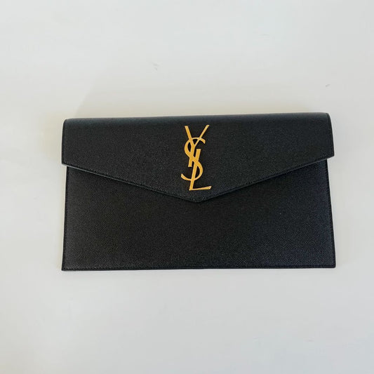 Saint Laurent Uptown Pouch in Grain De Poudre Embossed Leather