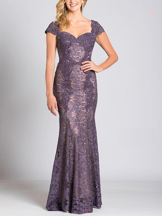 Lace Solid Color Maxi Dress