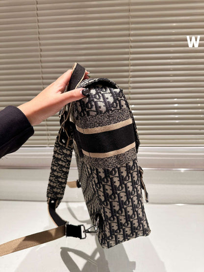 BALO Dior Backpack Blue Dior Oblique Embroidery