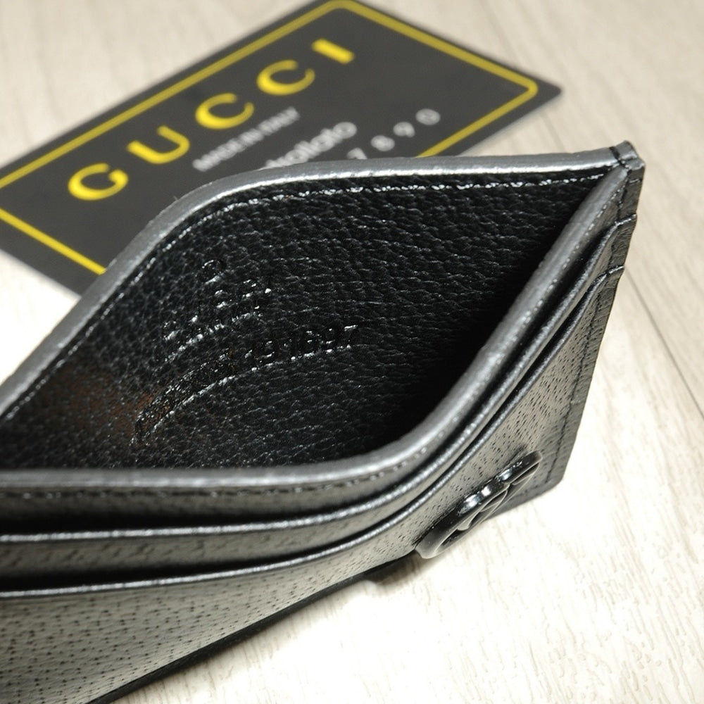 GUCCI GG MARMONT CARD CASE BLACK LEATHER 10CM ‎657588 1T56F 1000