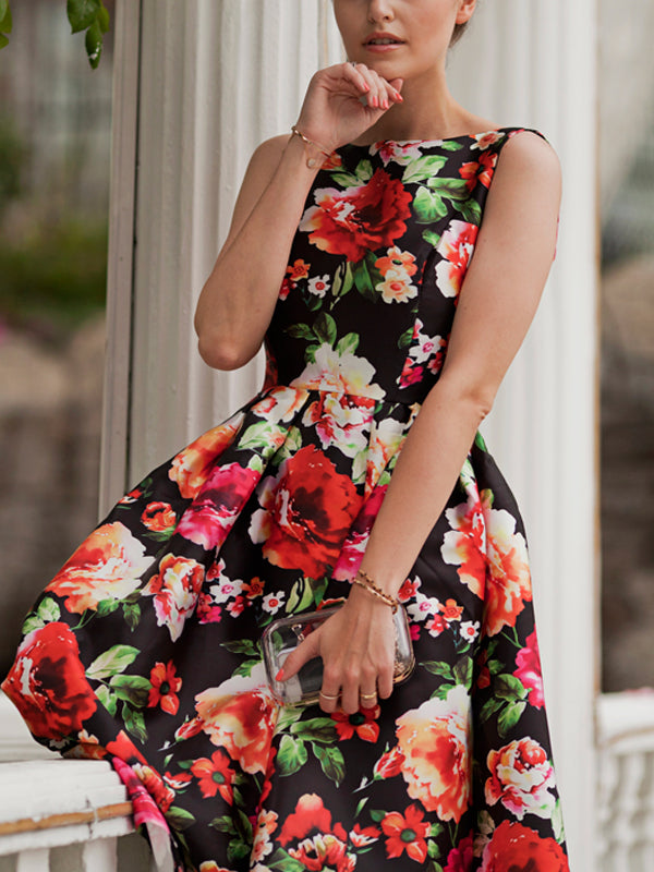 Elegant Floral Resort Midi Dress