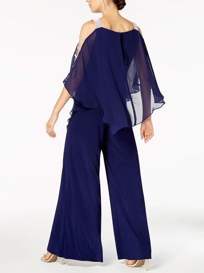 Cozy mesh temperament evening ladies chiffon suit