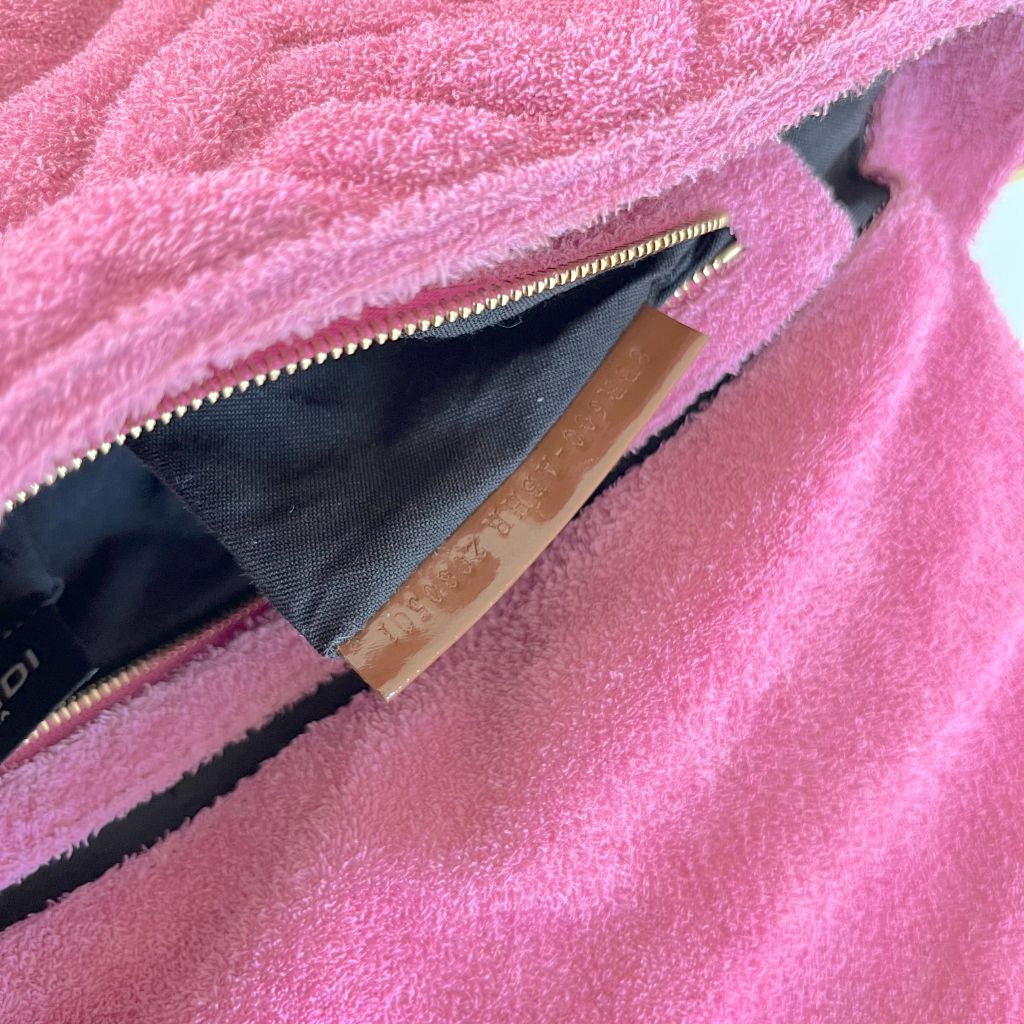 Fendi pink terry cloth medium baguette bag