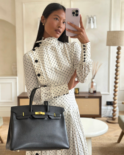 Hermès Birkin 35cm Retourne in Black Ardennes Leather with Gold Hardware