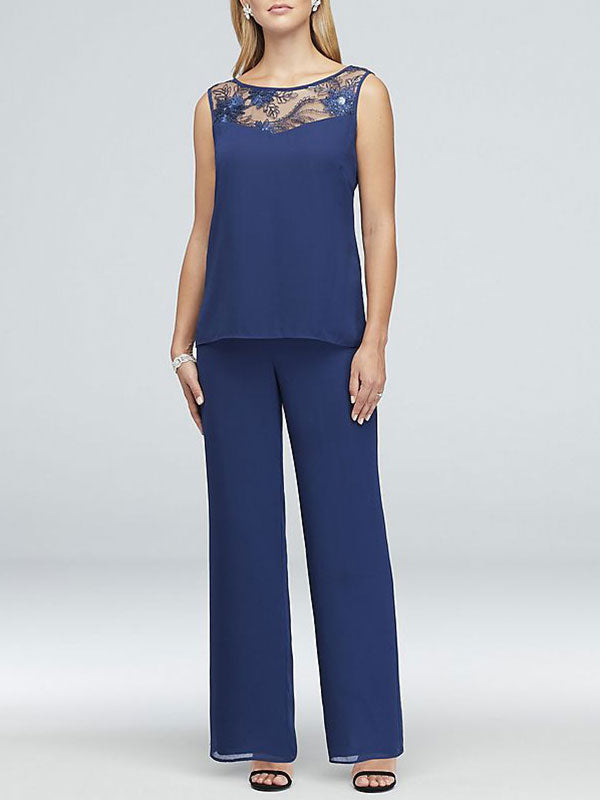 Chiffon And Lace Elegant Ladies Three-piece Suits