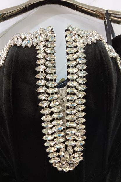 loveedsTM-Black velvet sexy heavy-duty tube top dress-vx