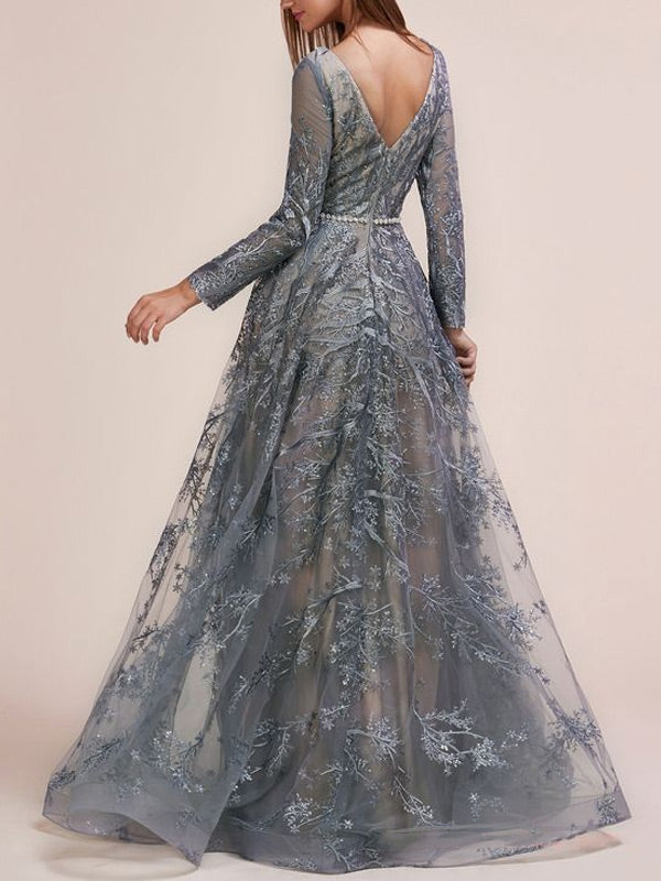 V-neck Lace Temperament Wedding Ladies Dress