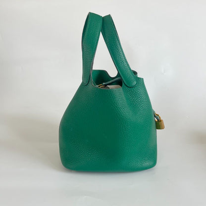 Hermès Picotin Lock 18 Taurillon Clemence Vert Vertigo Bag