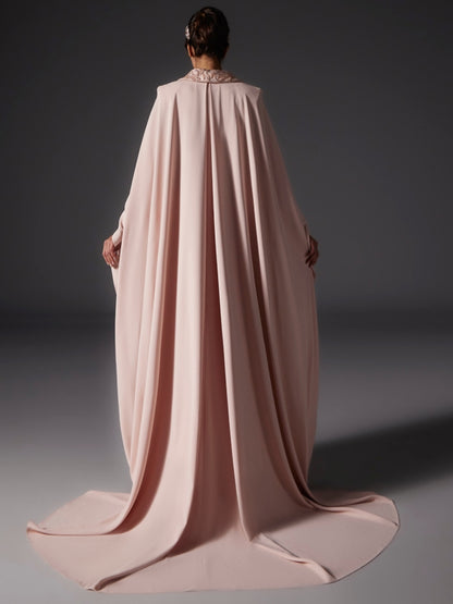 V-neck Solid Color Maxi Dress