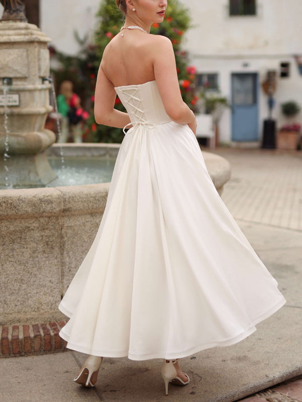 Elegant And Simple Tube Top Dress For Women