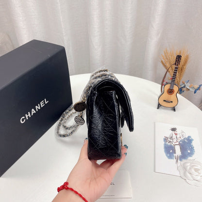 Chanel Coin Medallion Flap Bag Quilted Aged Calfskin Medium