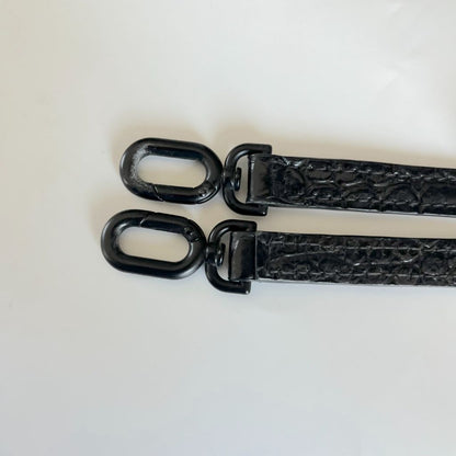 Balenciaga black croc embossed small hourglass bag