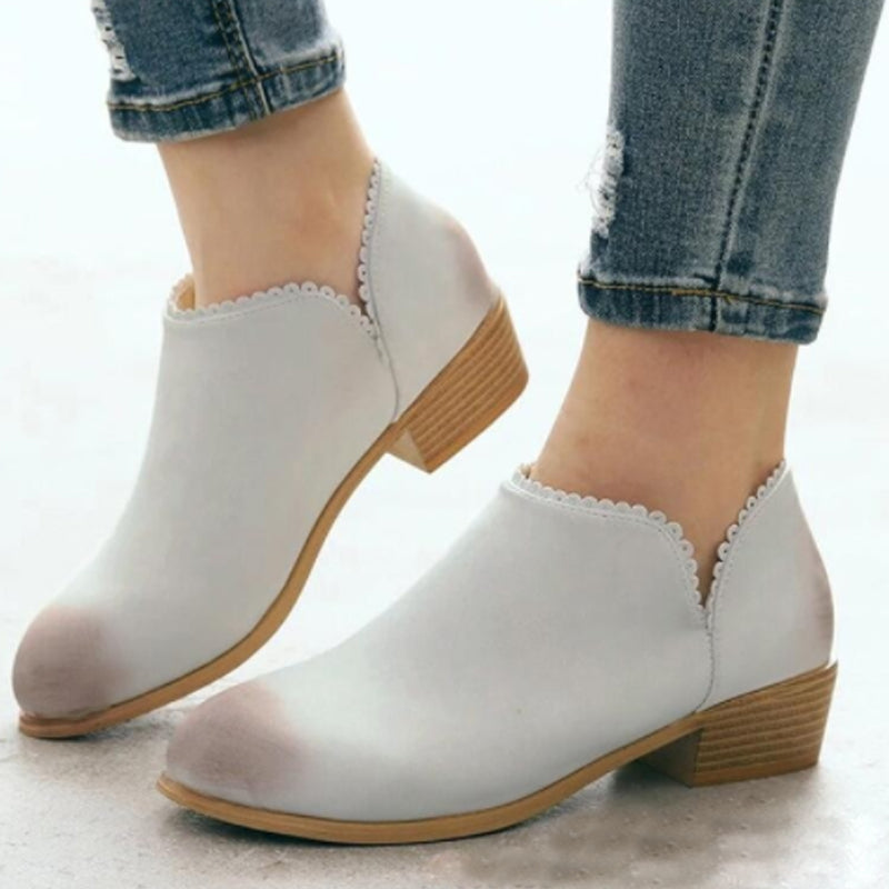 Women's short boots lace shoes