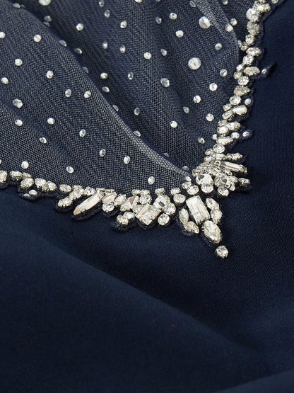 Cordelia Cape-effect Crystal-embellished Tulle and Stretch-crepe Gown