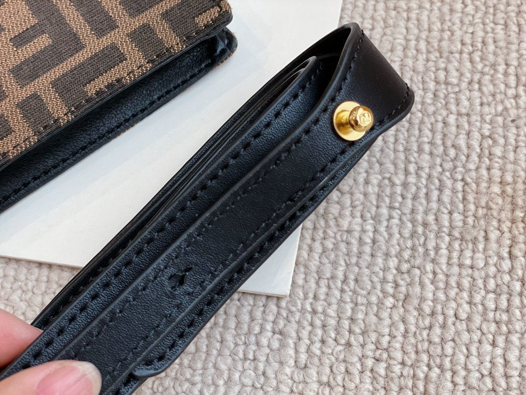 Fendi Mini Baguette Brown Fabric Bag