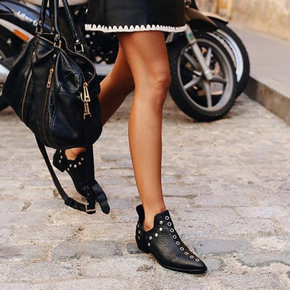 Pointed Toe Rivet Personalized Women's Short Boots