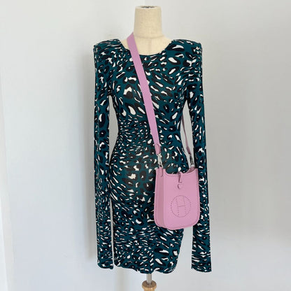 Hermes Mauve Sylvestre Clemence Mini Evelyne TPM 16 Palladium Hardware