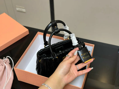 Miumiu Bowling Bag Tote Black Size 22x17cm