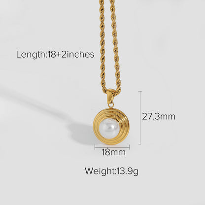 Water ripple chain horn shell necklace