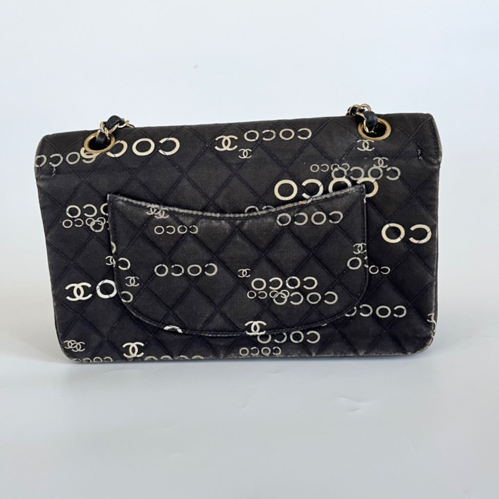 Chanel Coco Classic Double Flap Bag Quilted Canvas Medium