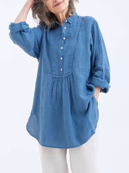Loose and Comfortable Cotton and Linen Ladies Shirt