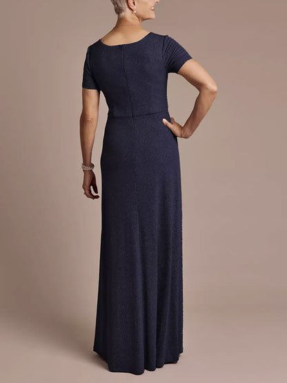 Twist Front Glitter Knit Sheath Dress