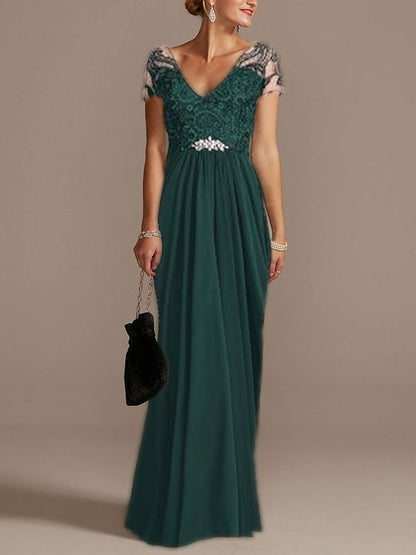 Lace chiffon with delicate waist women's dress