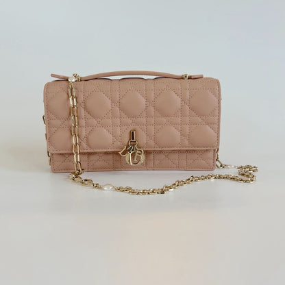 Dior Lady Dior top handle clutch bag