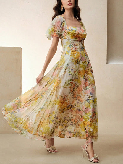 Elegant Floral Resort Dress