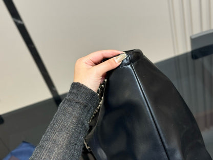 Prada Double Chain Black Shoppping Tote Bag 39x30cm