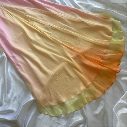 Pink Orange Elegant Fantasy Long Chiffon Ball Gown Evening Dress Party Dress Fairy Tale Dress gh3178