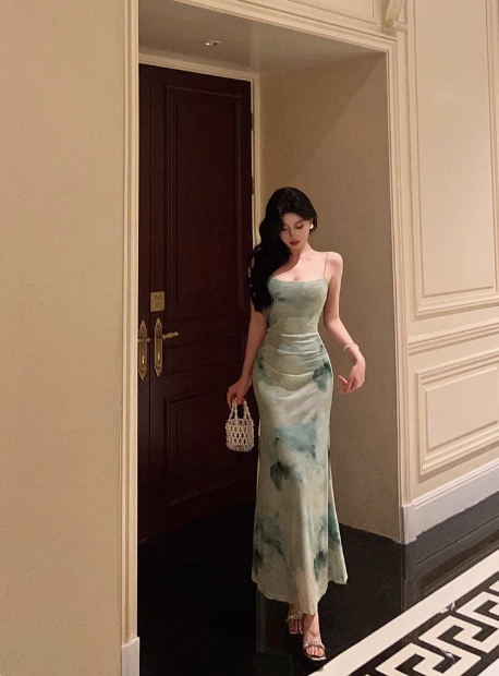 Sexy Mermaid Spaghetti Straps Green 18th Birthday Dress Holiday Party Birthday Outfits For Women DP0174